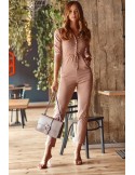 Women\'s jumpsuit with cappuccino collar FK598 - Online store - Boutique